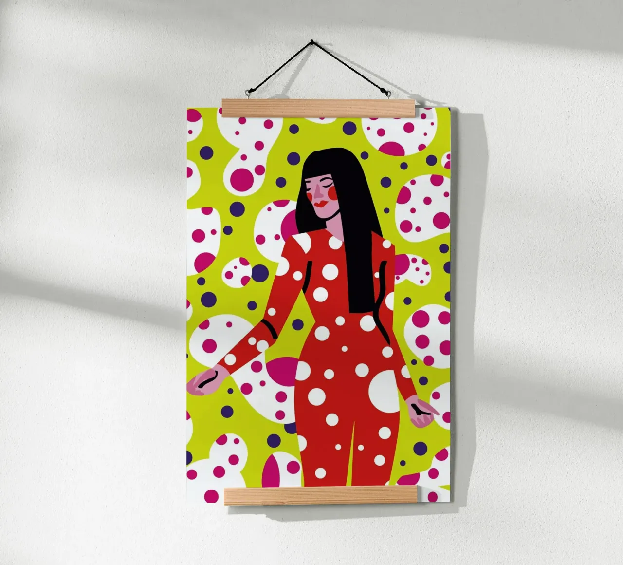 Kusama Print poster con telaio in plastica da Mariery Young