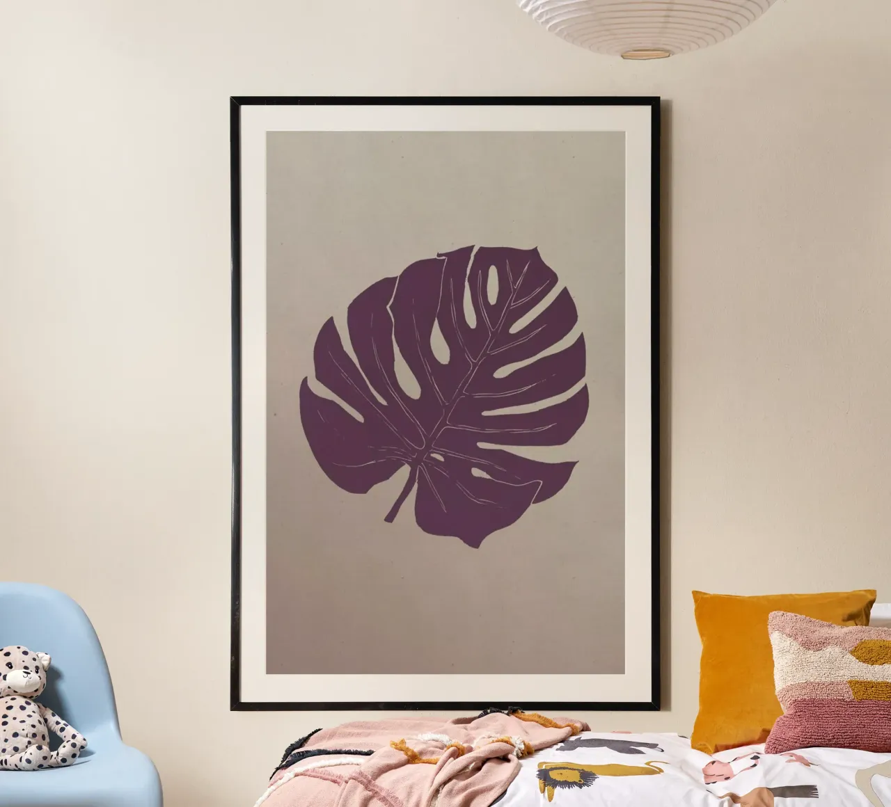 Monstera Purplehaze poster con telaio in plastica da Elena Veronese