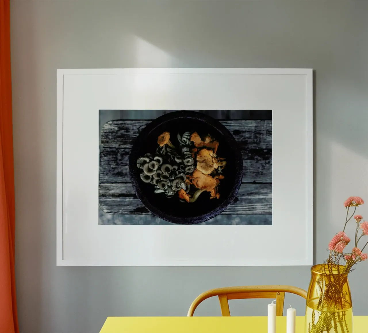 Pilzsaison poster con telaio in alluminio da Eat this