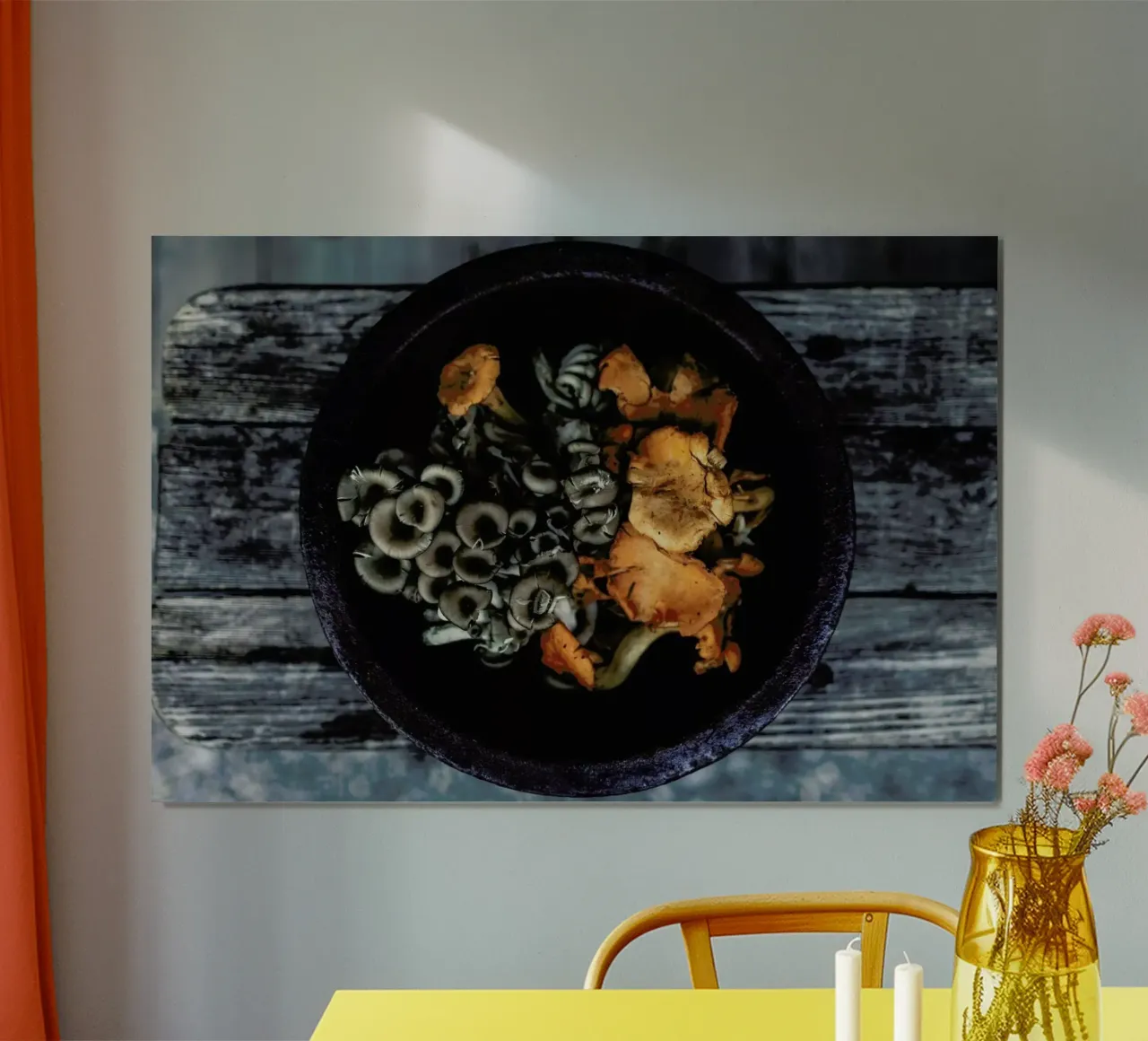 Pilzsaison poster con telaio in alluminio da Eat this
