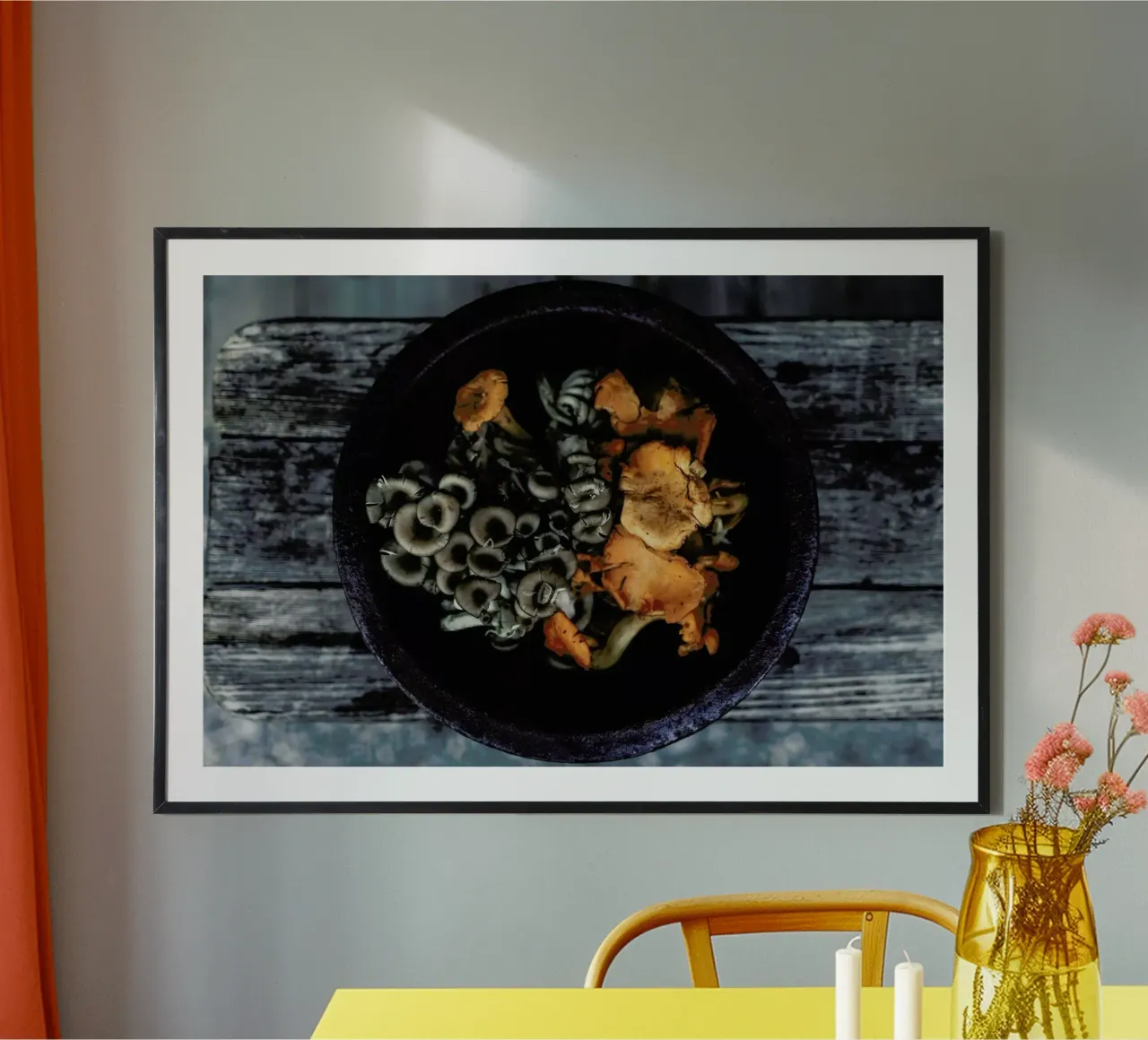 Pilzsaison poster con telaio in alluminio da Eat this