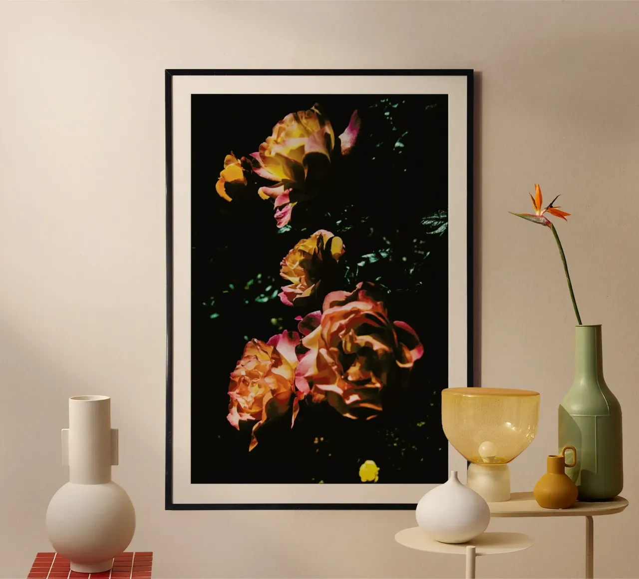 The Rose poster con telaio in legno da Pale Grain