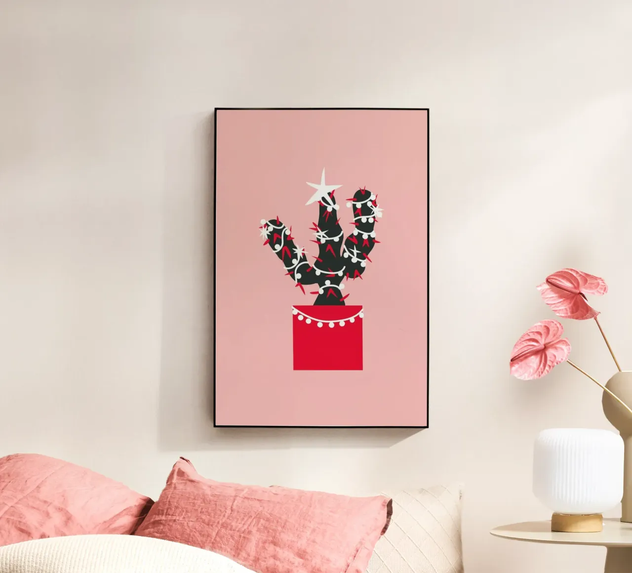 Christmas Cactus 1 acrylic glass by Mariery Young