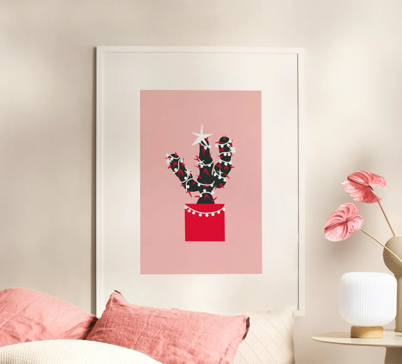 Christmas Cactus 1 poster con telaio in plastica da Mariery Young