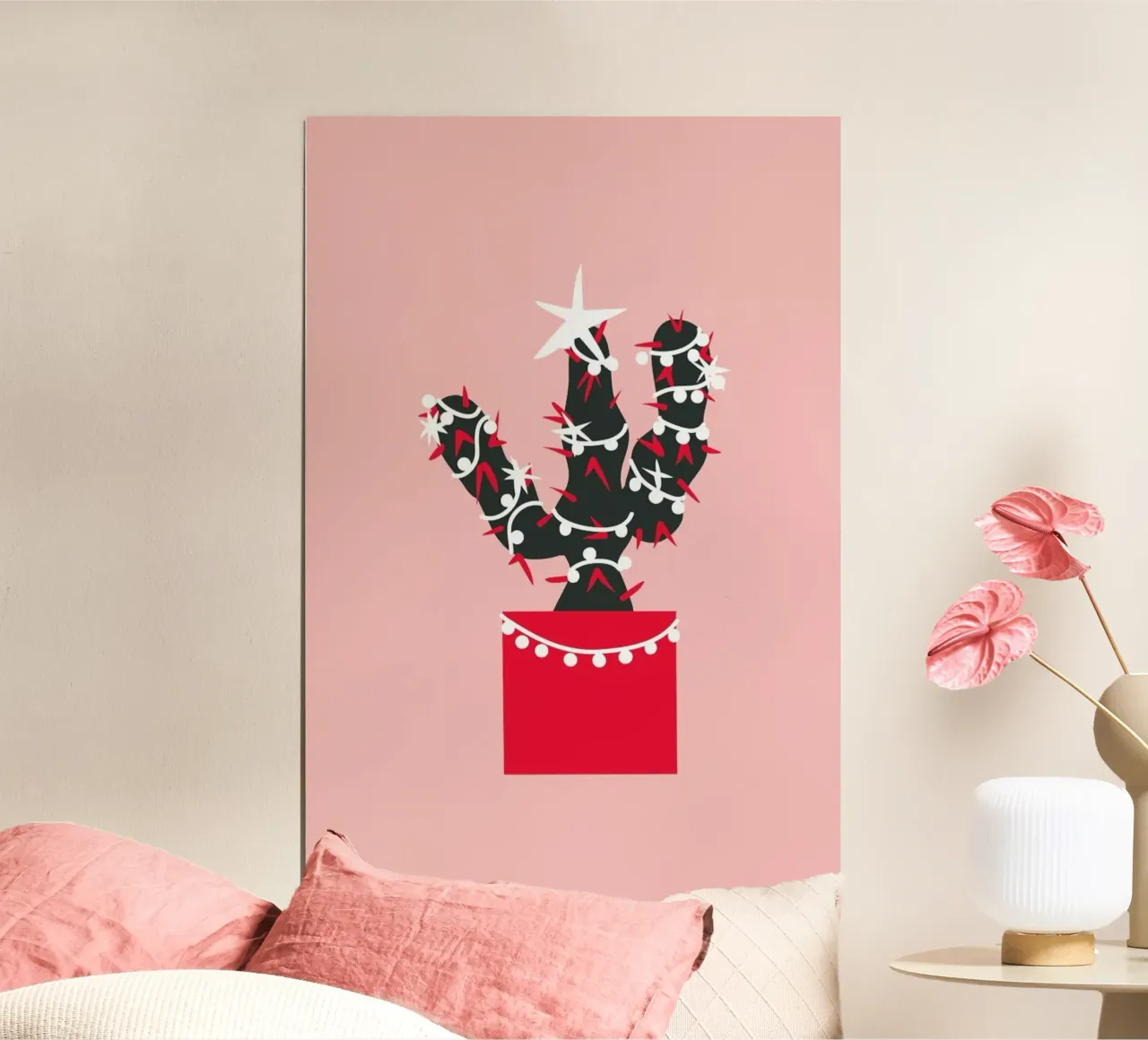 Christmas Cactus 1 poster con telaio in plastica da Mariery Young