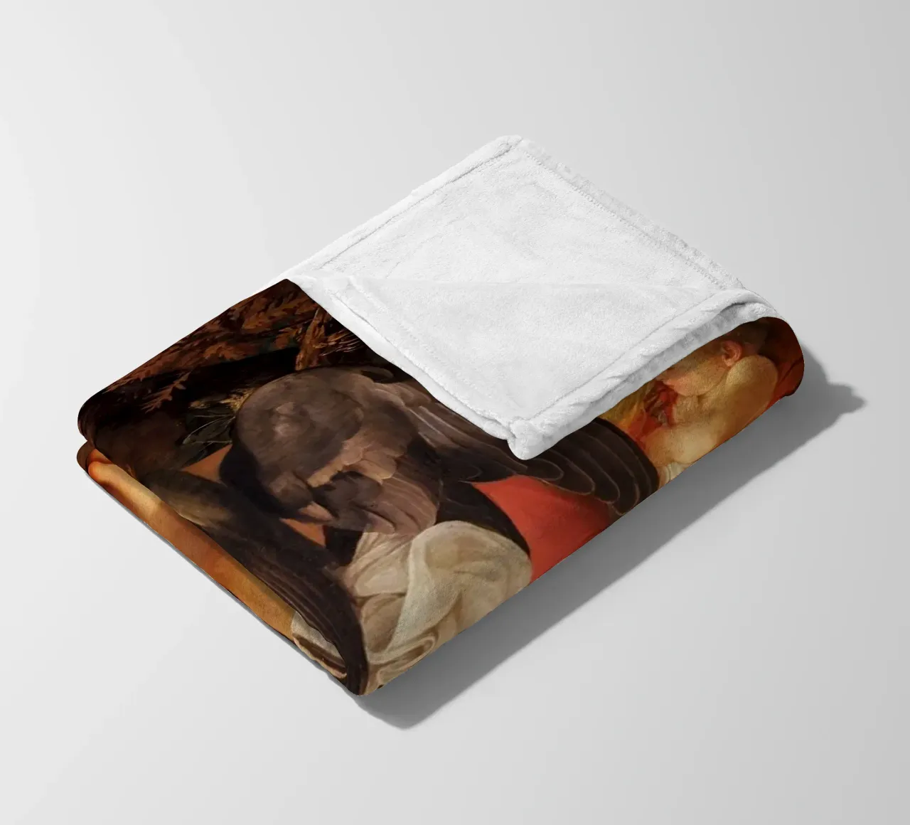 Caravaggio - Riposo durante la fuga in Egitto coperta in pile da Timeless Artworks
