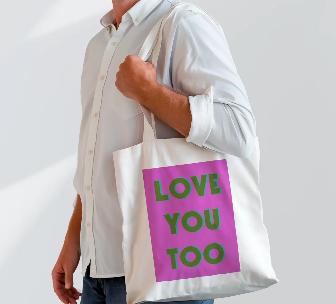 Lila Ti voglio bene anch'io borsa in juta da Carinaprint