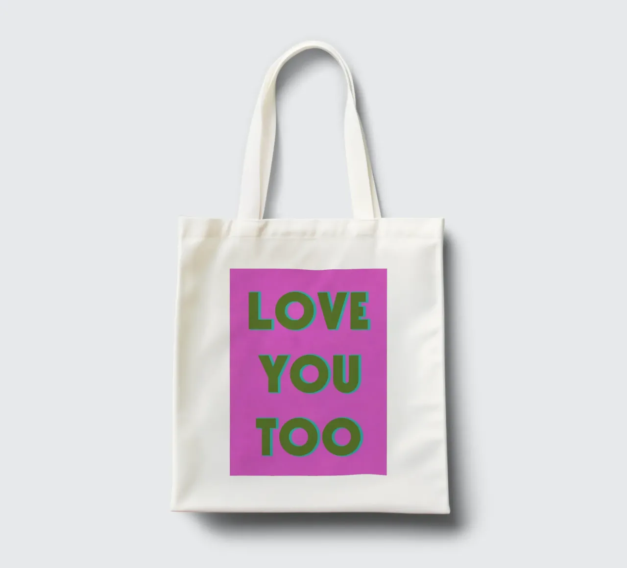 Lila Ti voglio bene anch'io borsa in juta da Carinaprint