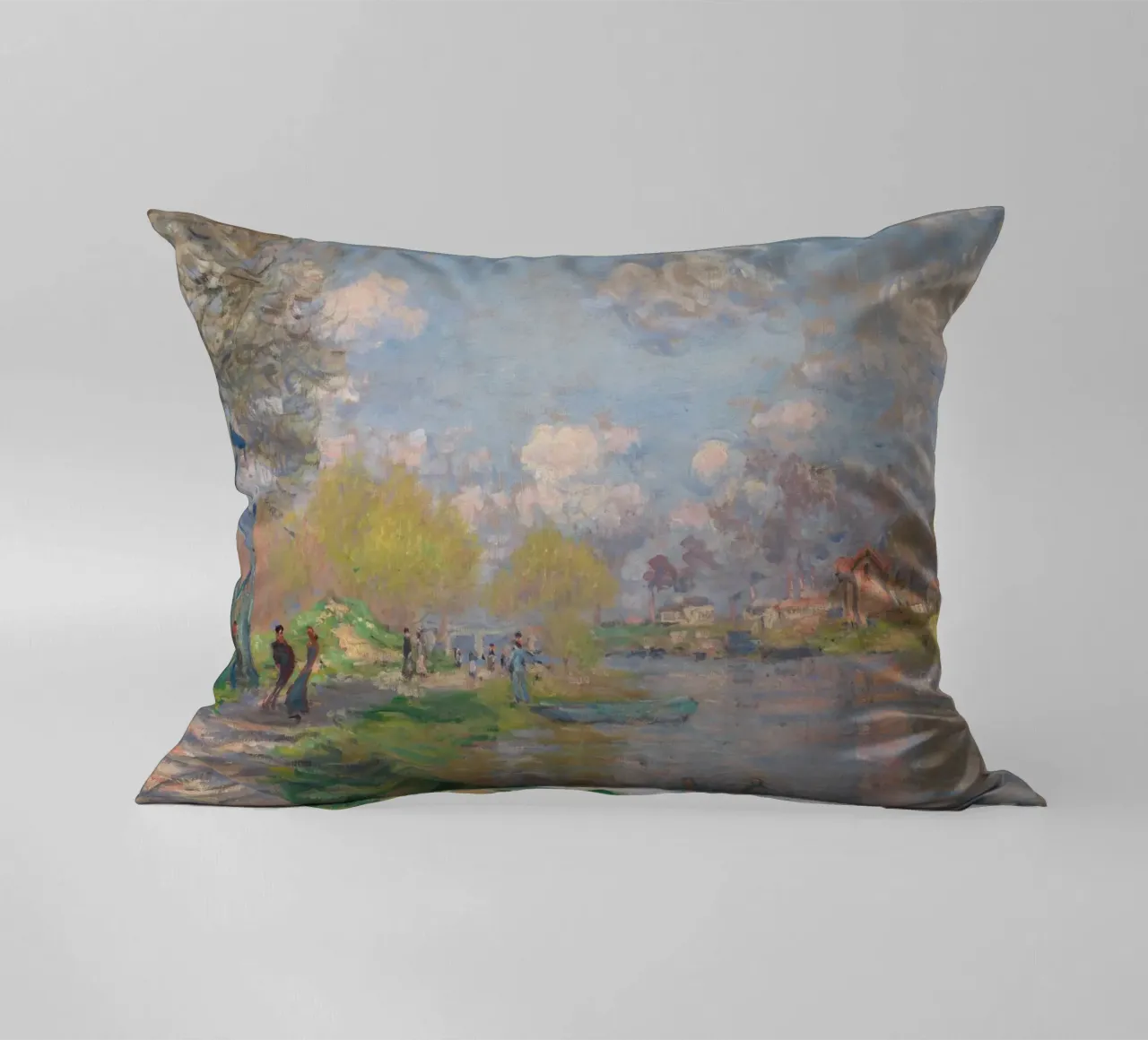 Claude Monet - Primavera sulla Senna cuscino da Timeless Artworks