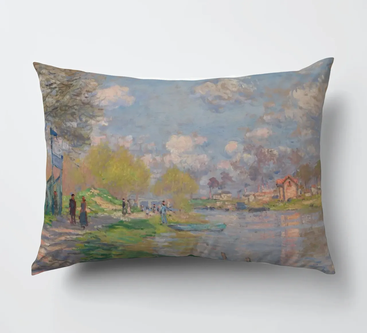 Claude Monet - Primavera sulla Senna cuscino da Timeless Artworks