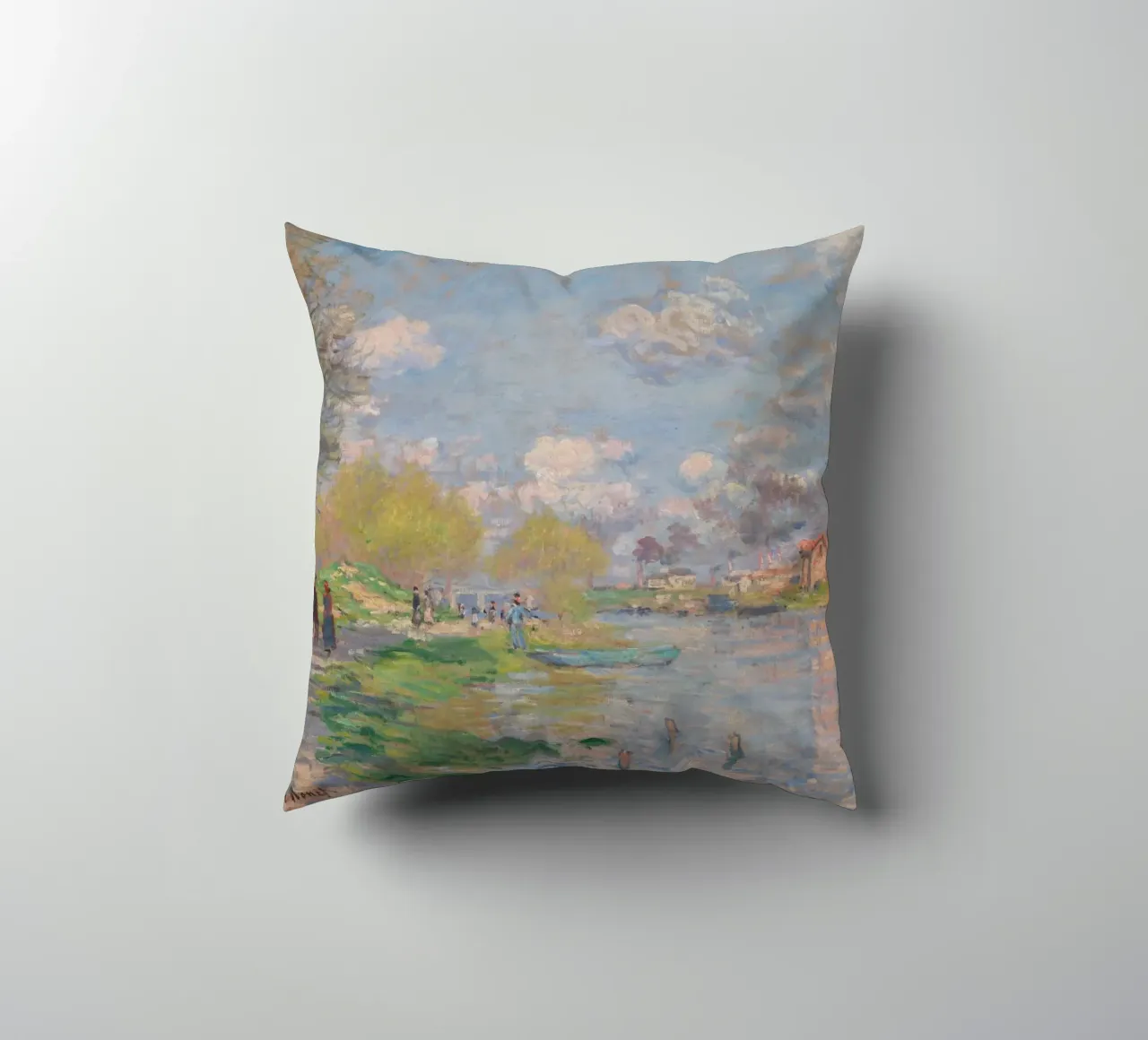 Claude Monet - Primavera sulla Senna cuscino da Timeless Artworks
