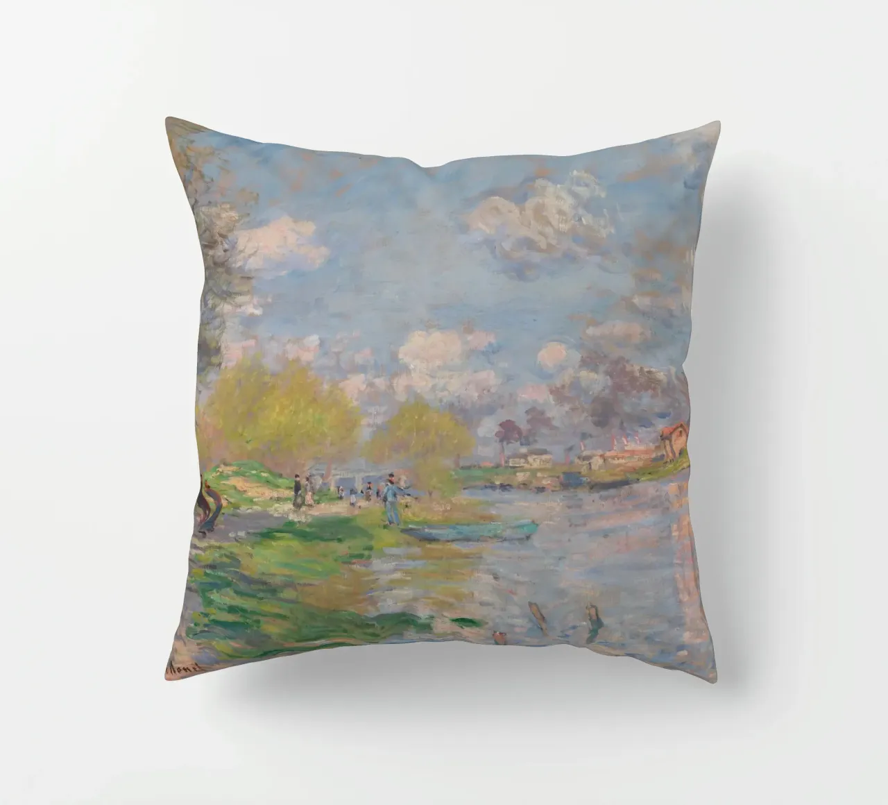 Claude Monet - Primavera sulla Senna cuscino da Timeless Artworks