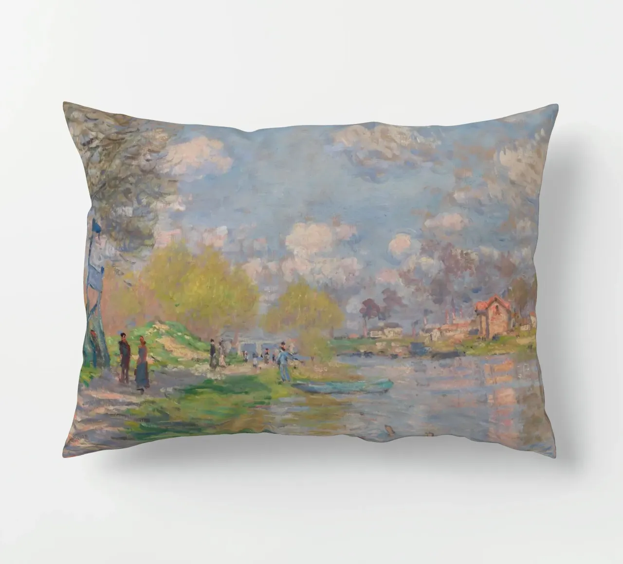 Claude Monet - Primavera sulla Senna cuscino da Timeless Artworks