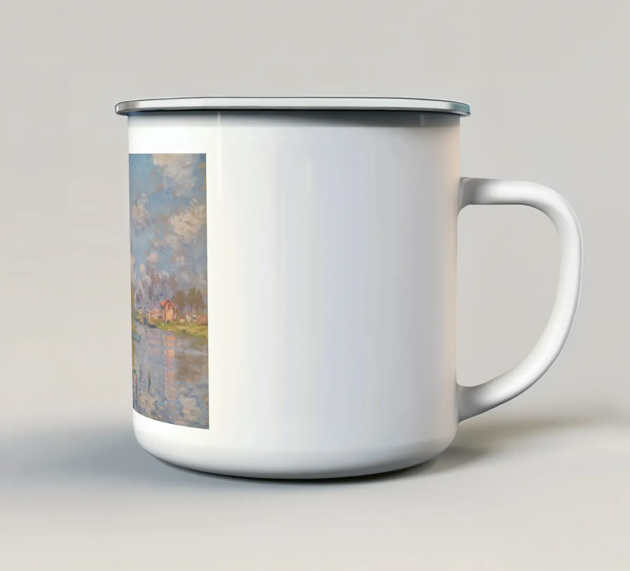 Claude Monet - Primavera sulla Senna tazza in smalto da Timeless Artworks