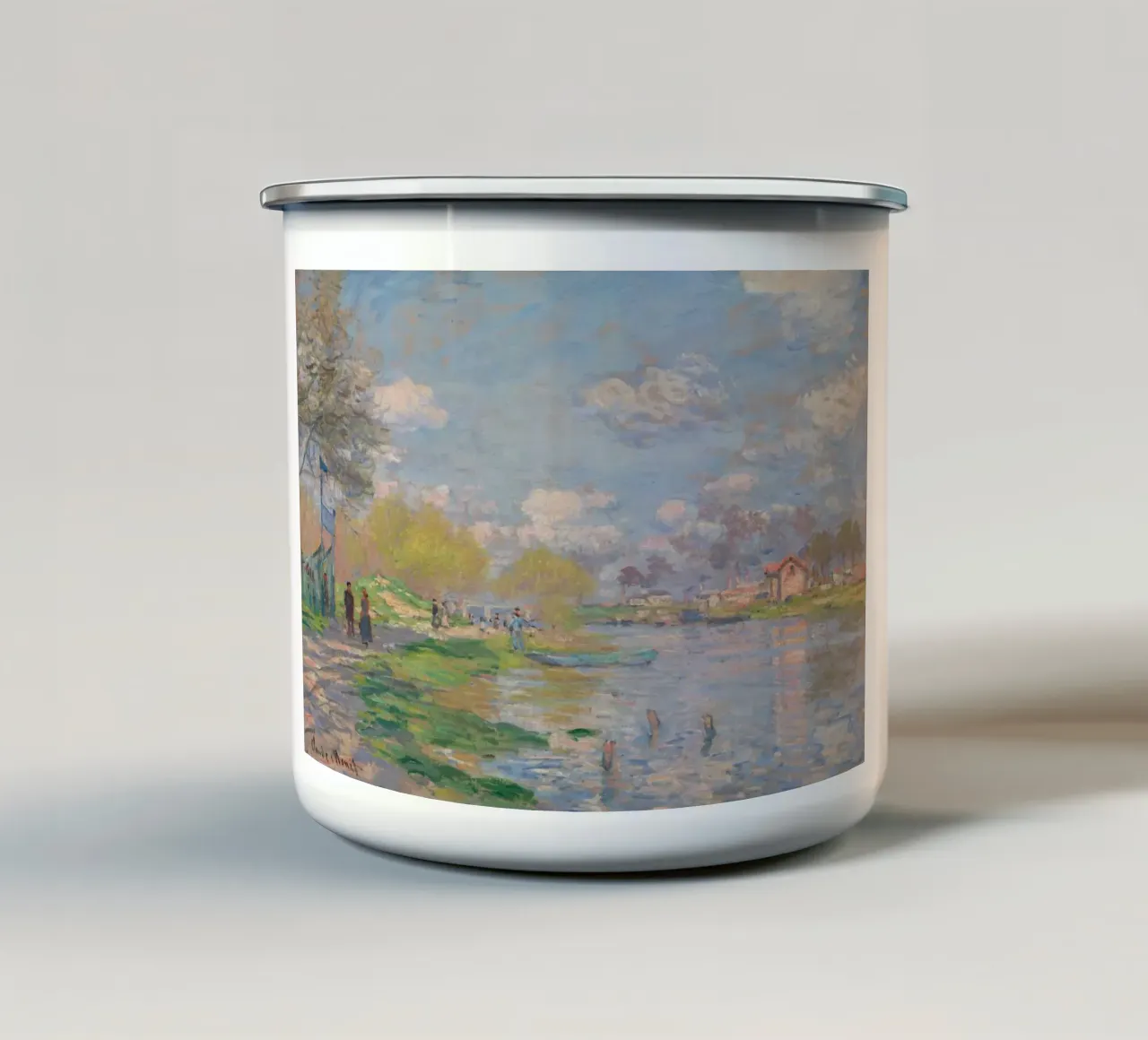Claude Monet - Primavera sulla Senna tazza in smalto da Timeless Artworks