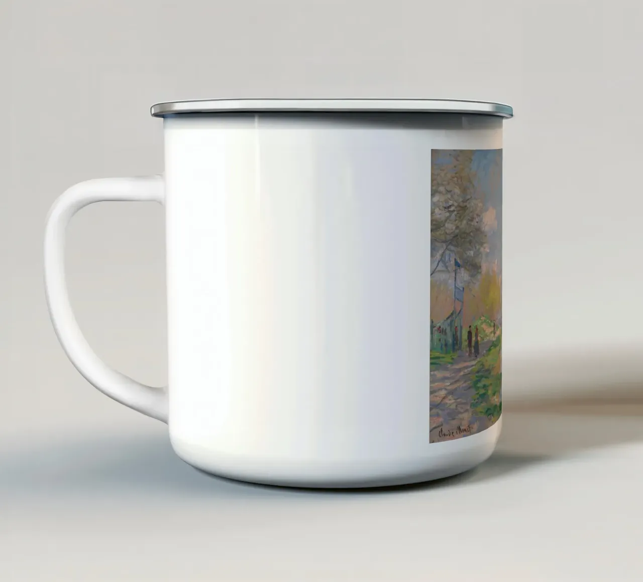 Claude Monet - Primavera sulla Senna tazza in smalto da Timeless Artworks