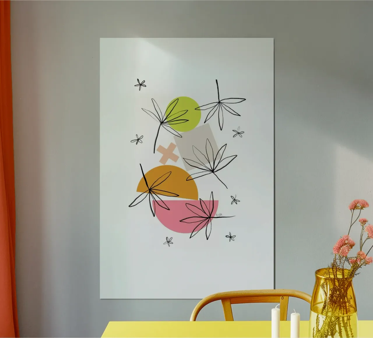 Petals poster con telaio in legno da Linda Gobeta