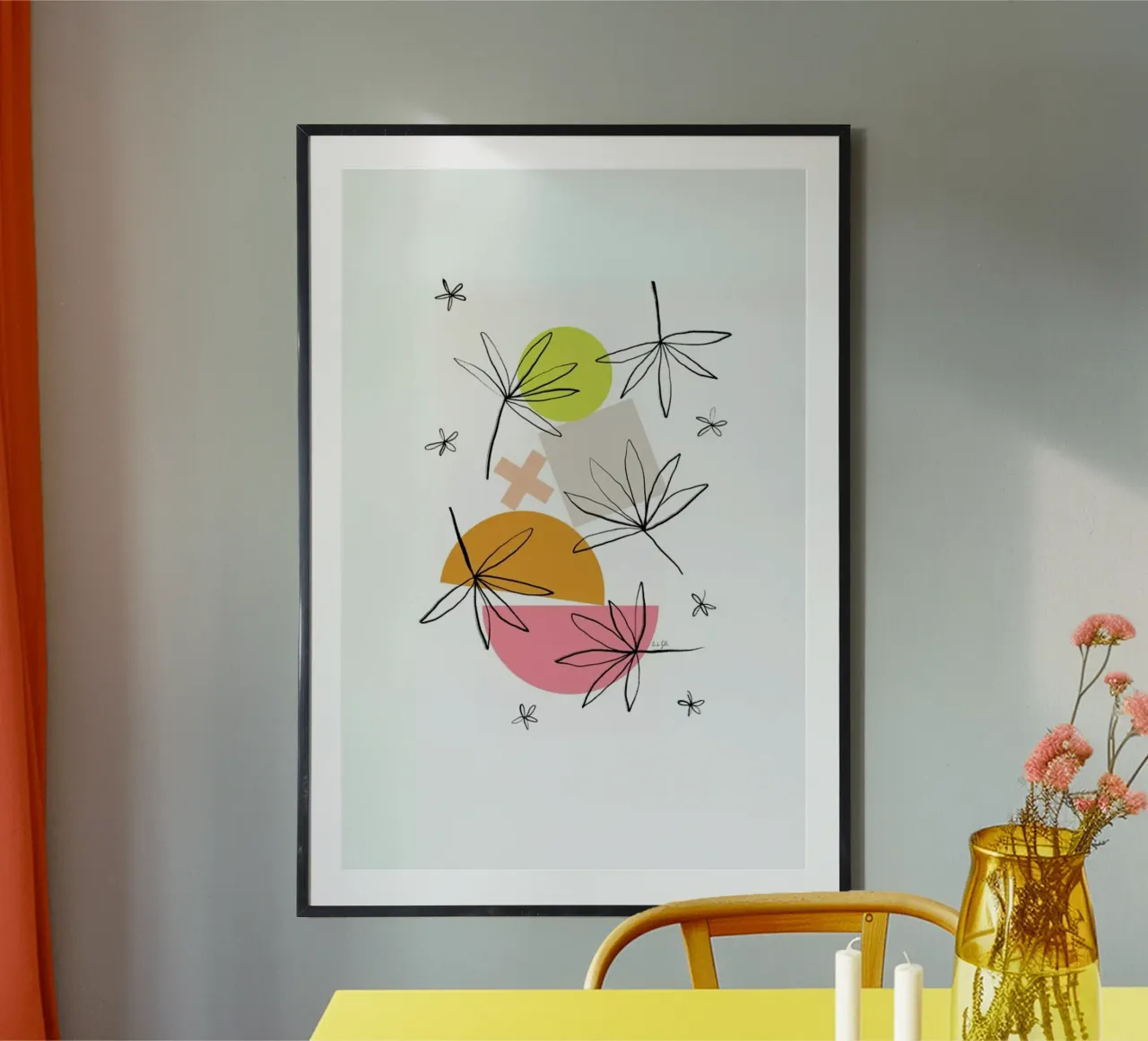 Petals poster con telaio in legno da Linda Gobeta