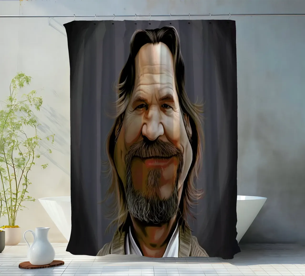 Jeff Bridges tenda da doccia da Rob Art | Illustration