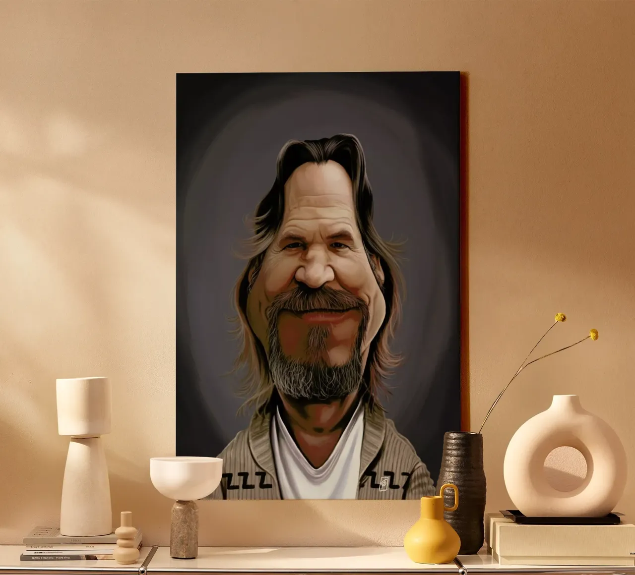 Jeff Bridges tela con Cornice a cassetta da Rob Art | Illustration