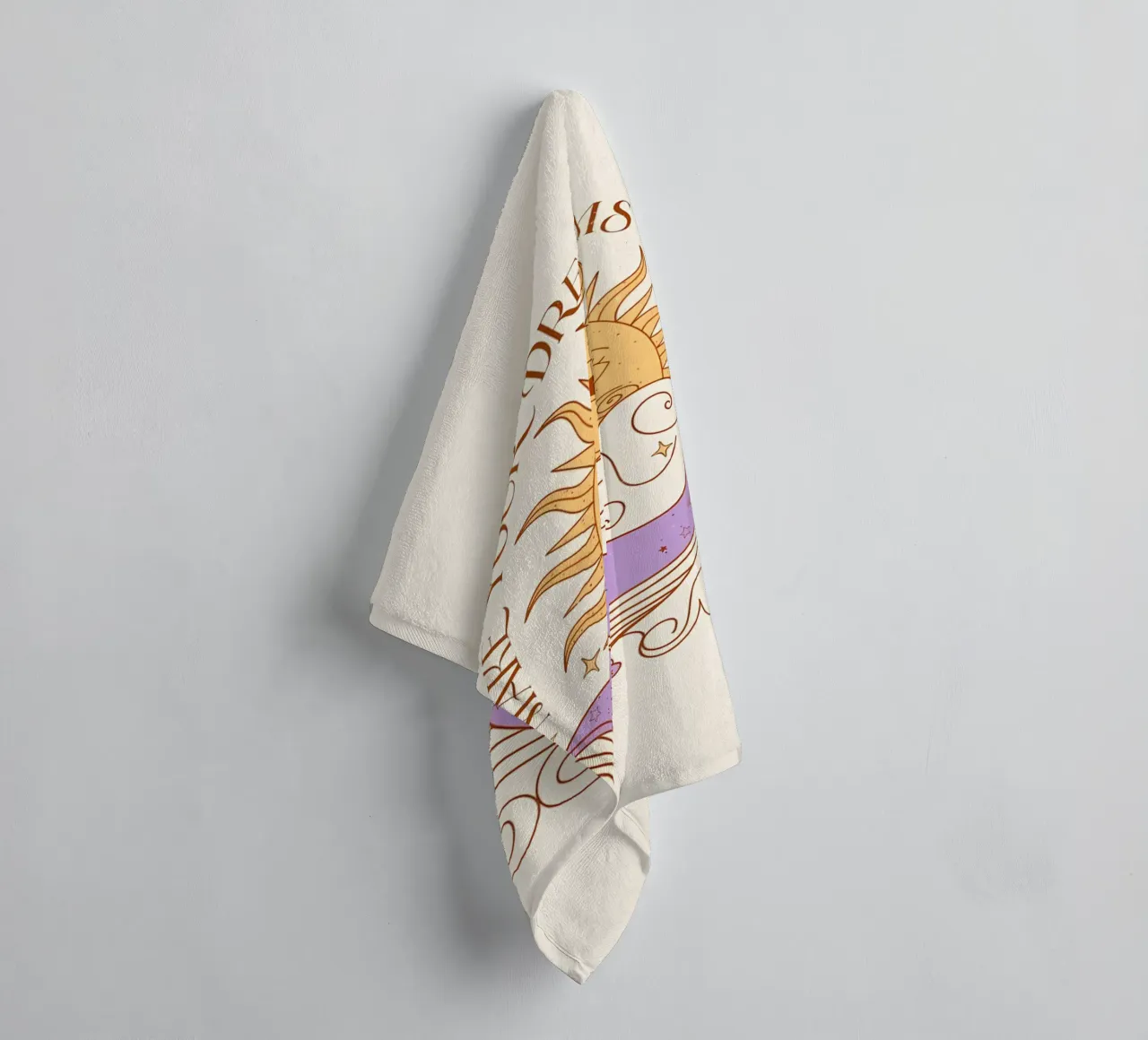 Sogni magici Arte del sole e delle balene in stile boho asciugamano da bagno da diadang
