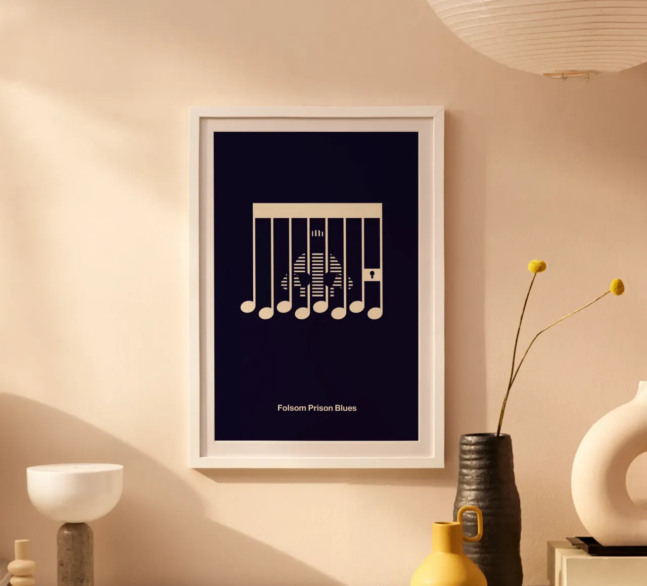 Folsom Prison Blues poster con telaio in legno da Viktor Hertz