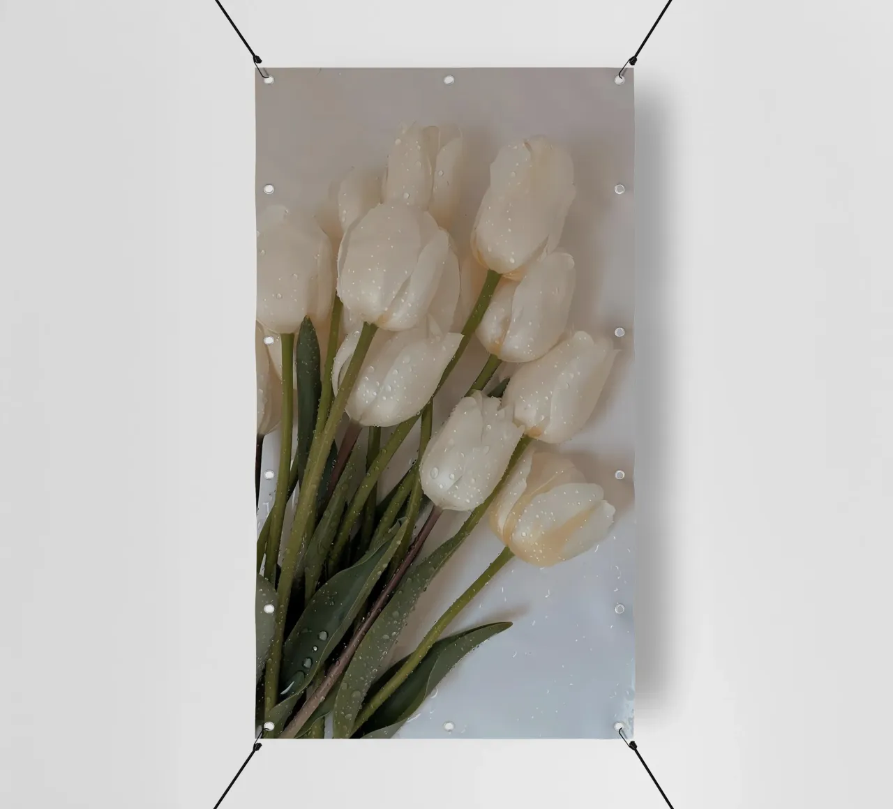Fiori bianchi estetici telo in pvc da mazzihanq