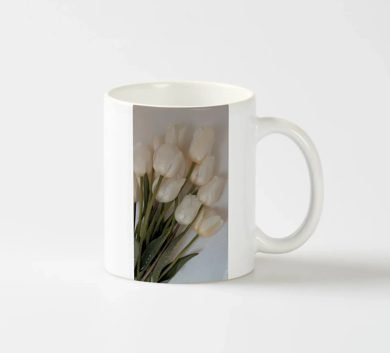 Fiori bianchi estetici tazza in ceramica da mazzihanq
