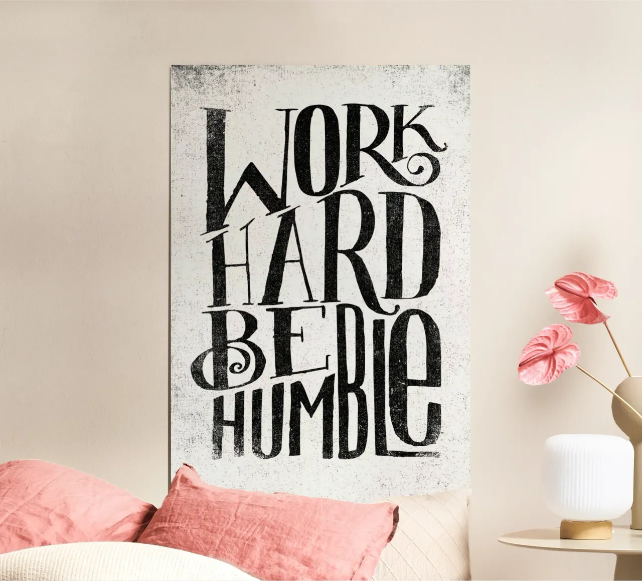work hard be humble poster con telaio in alluminio da Matthew Taylor Wilson