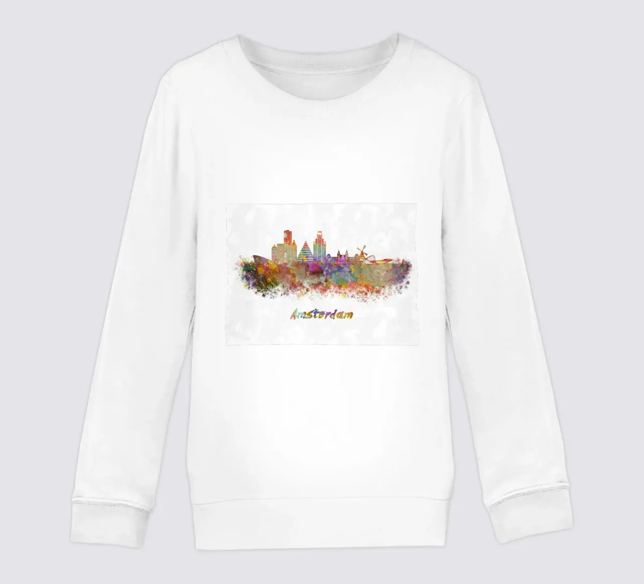 Lo skyline di Amsterdam in acquerello felpa bambino da 🎁 ARTVI-SHOP