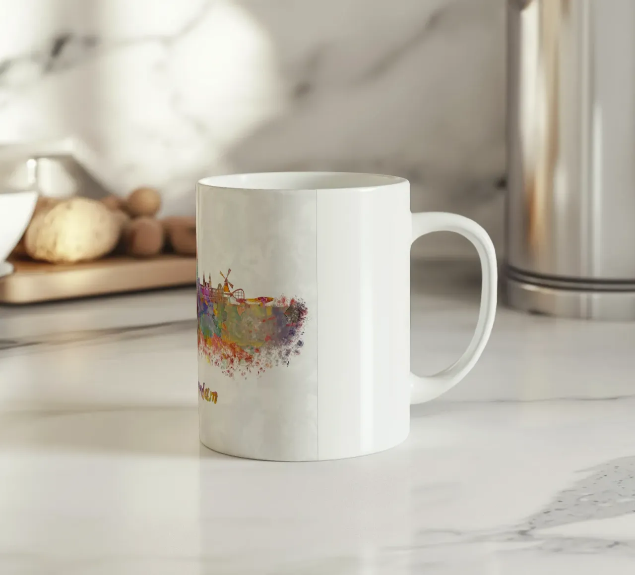 Lo skyline di Amsterdam in acquerello tazza in ceramica da ARTVI-SHOP