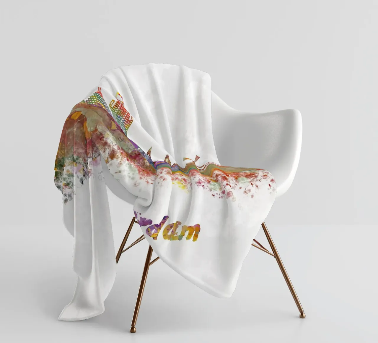 Lo skyline di Amsterdam in acquerello coperta in pile da 🎁 ARTVI-SHOP
