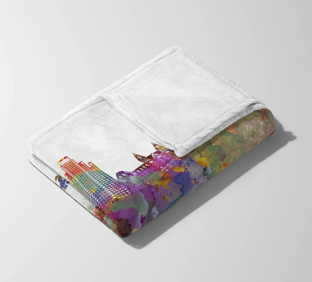 Lo skyline di Amsterdam in acquerello coperta in pile da 🎁 ARTVI-SHOP