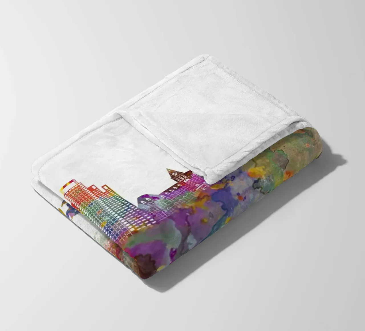 Lo skyline di Amsterdam in acquerello coperta in pile da 🎁 ARTVI-SHOP