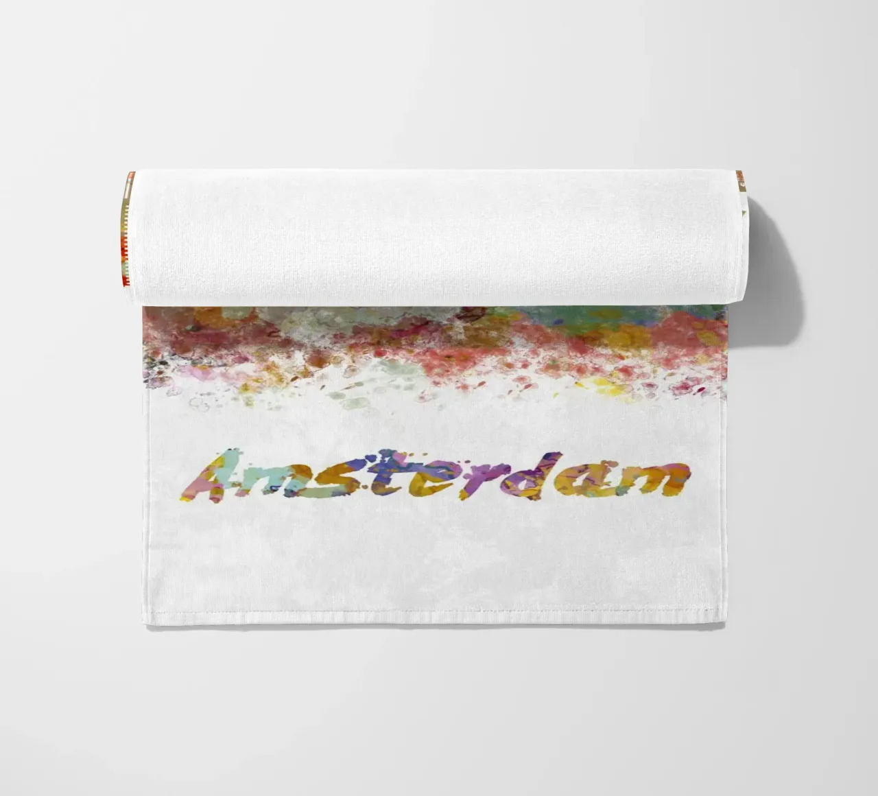 Lo skyline di Amsterdam in acquerello telo mare da 🎁 ARTVI-SHOP