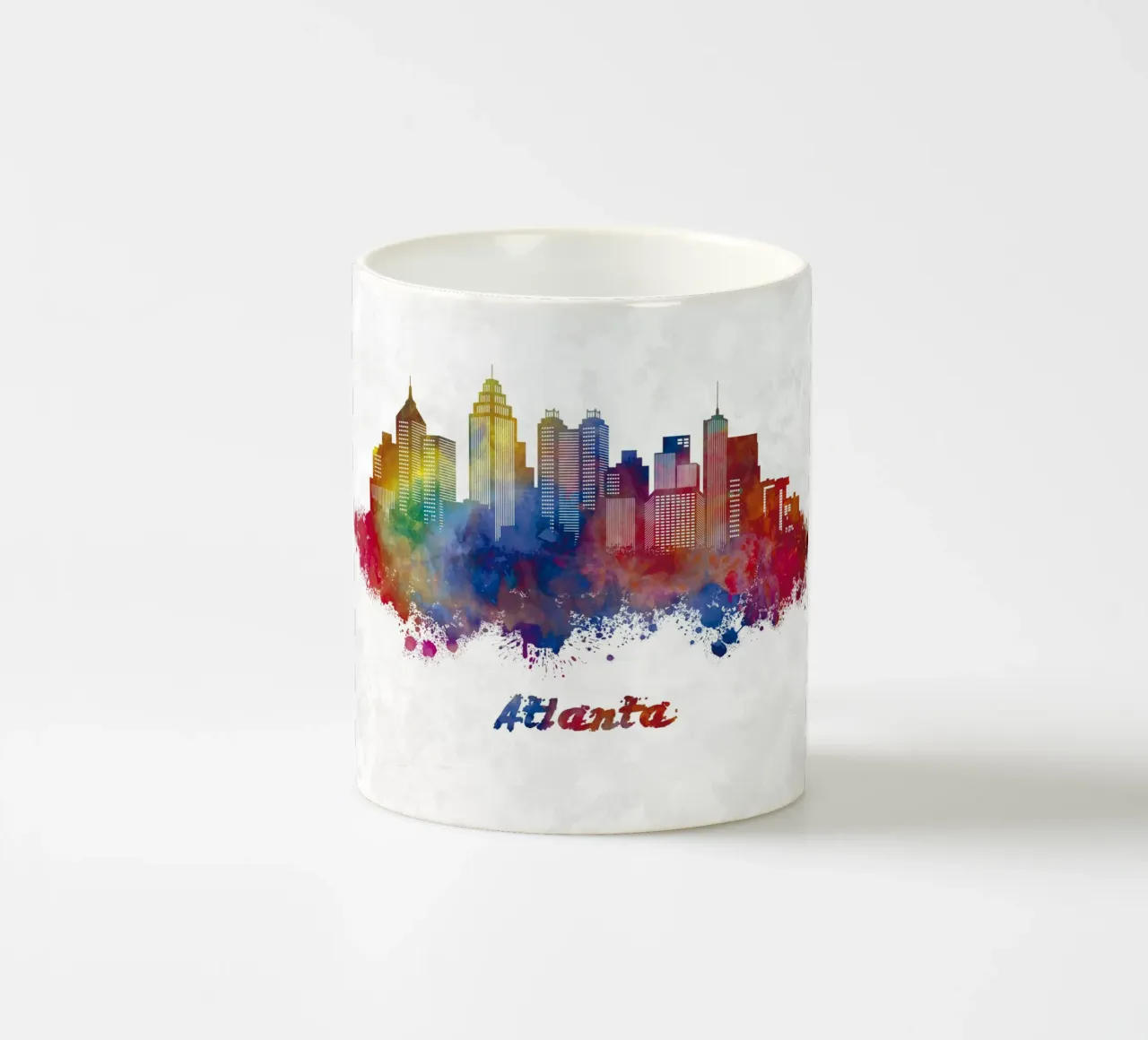 Lo skyline di Atlanta in acquerello tazza in ceramica da 🎁 ARTVI-SHOP