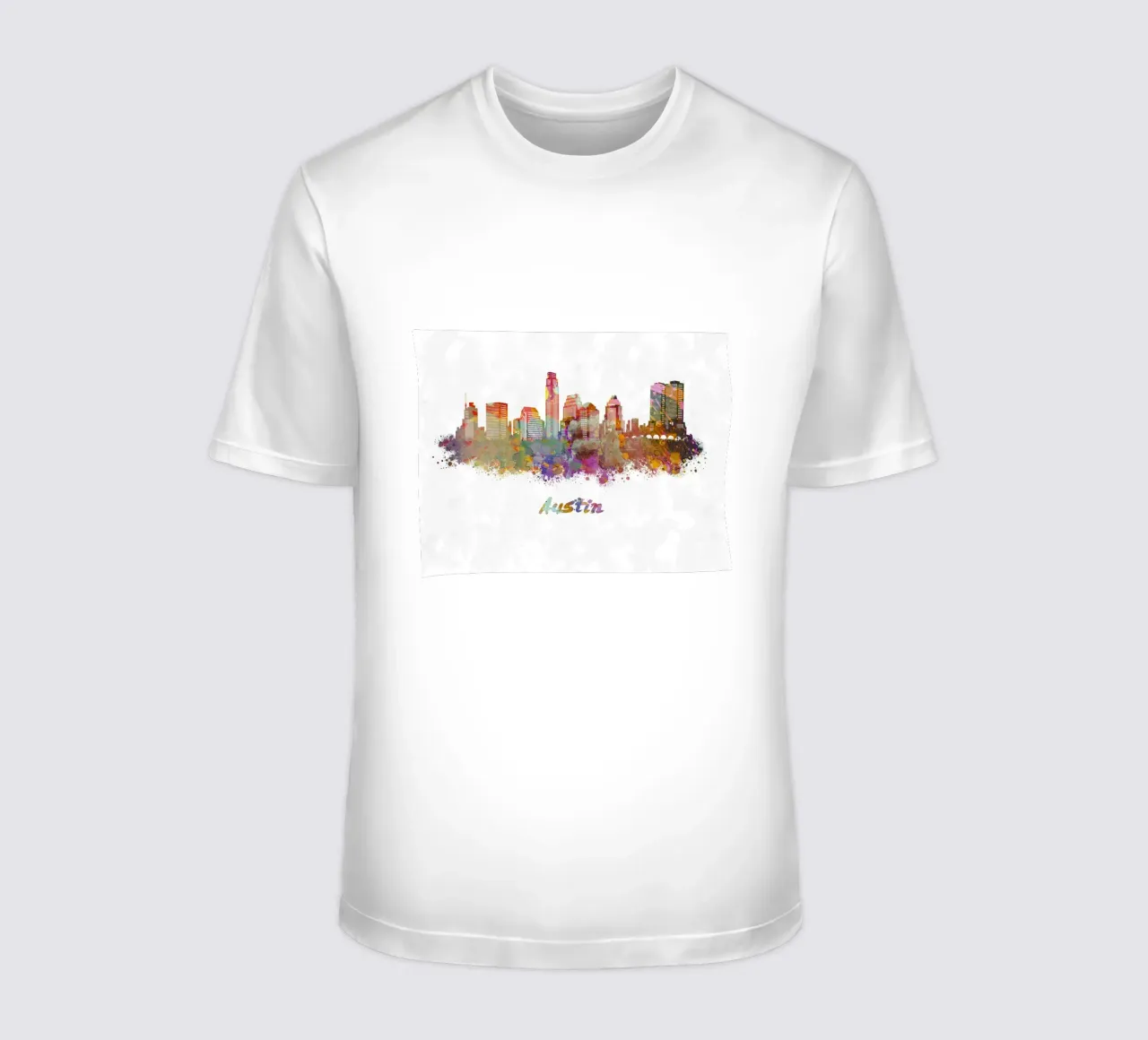 Lo skyline di Austin in acquerello t-shirt da ARTVI-SHOP