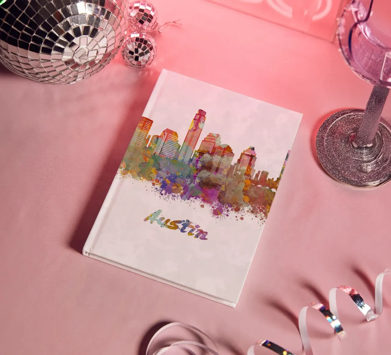 Lo skyline di Austin in acquerello diario da 🎁 ARTVI-SHOP
