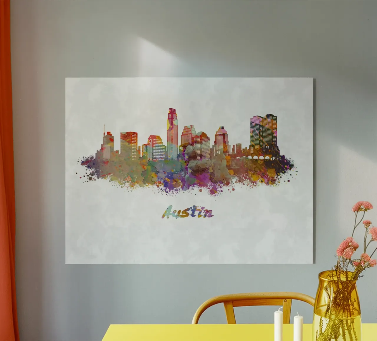Lo skyline di Austin in acquerello plexiglass da ARTVI-SHOP