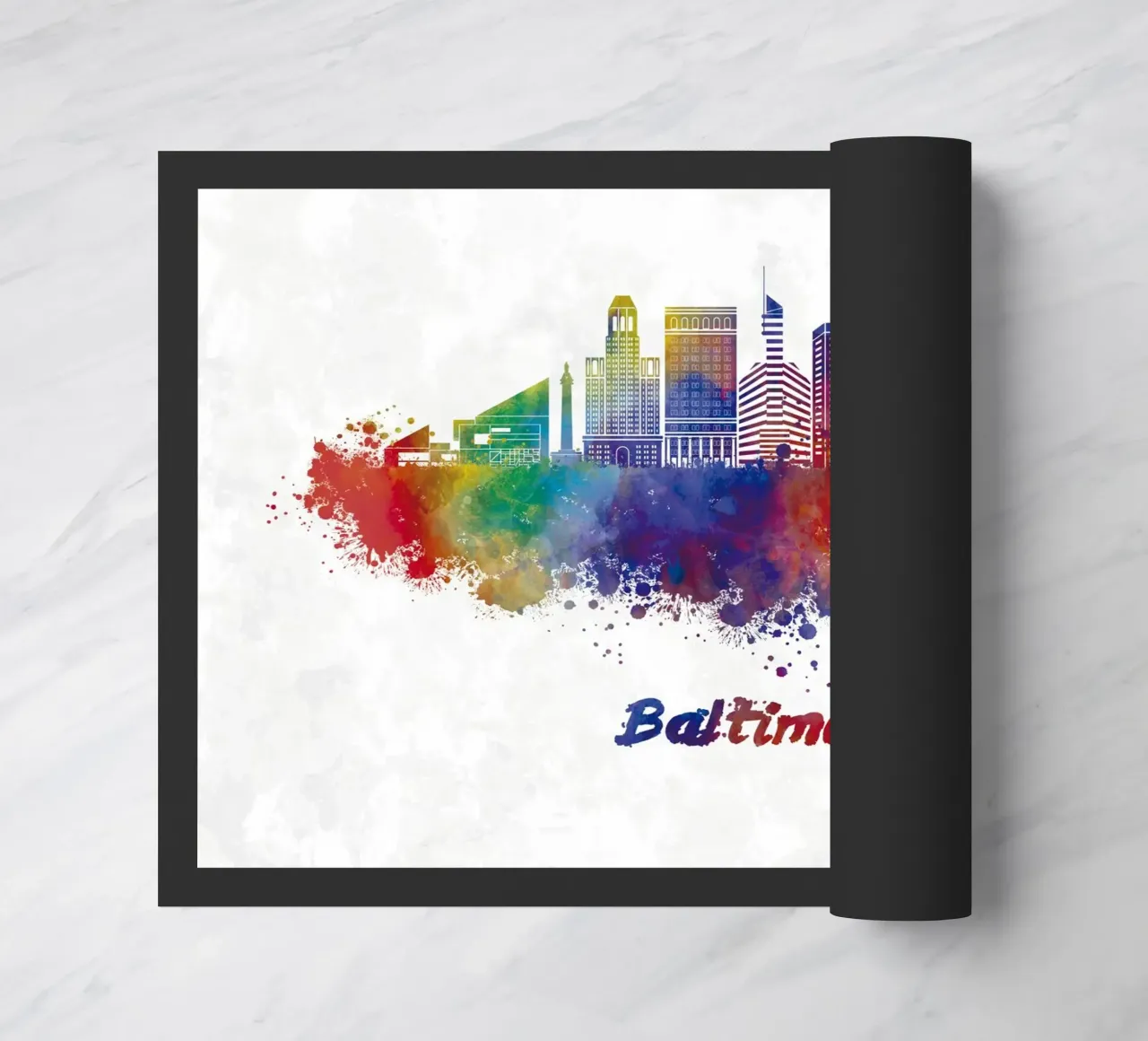 Lo skyline di Baltimora in acquerello zerbino da ARTVI-SHOP