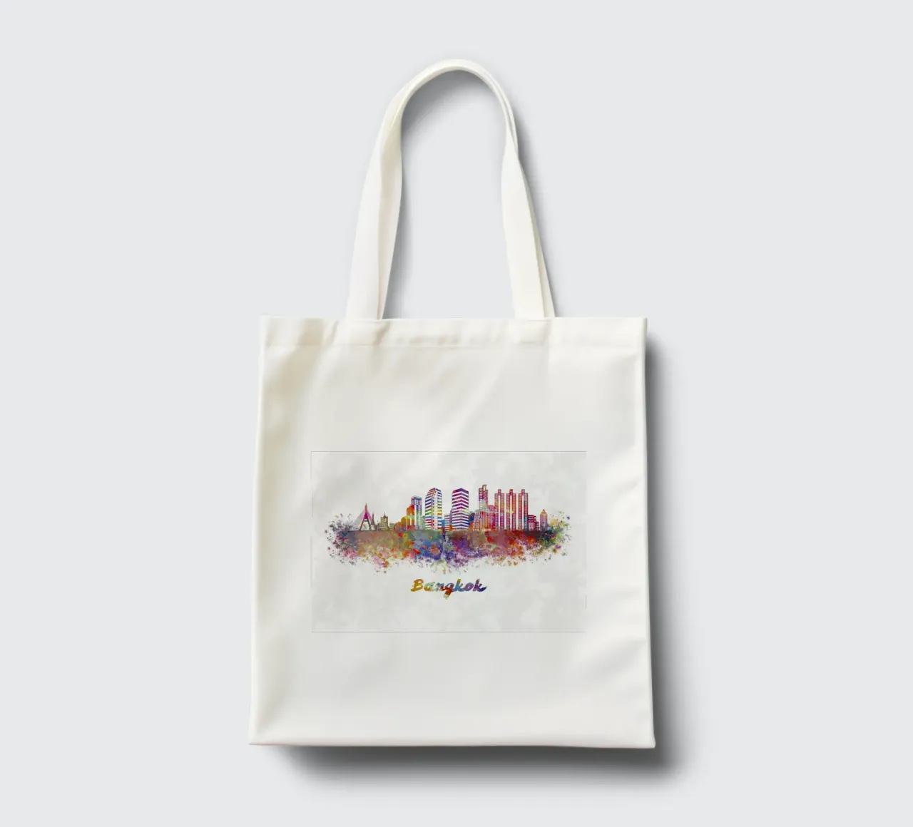 Lo skyline di Bangkok in acquerello borsa in juta da 🎁 ARTVI-SHOP