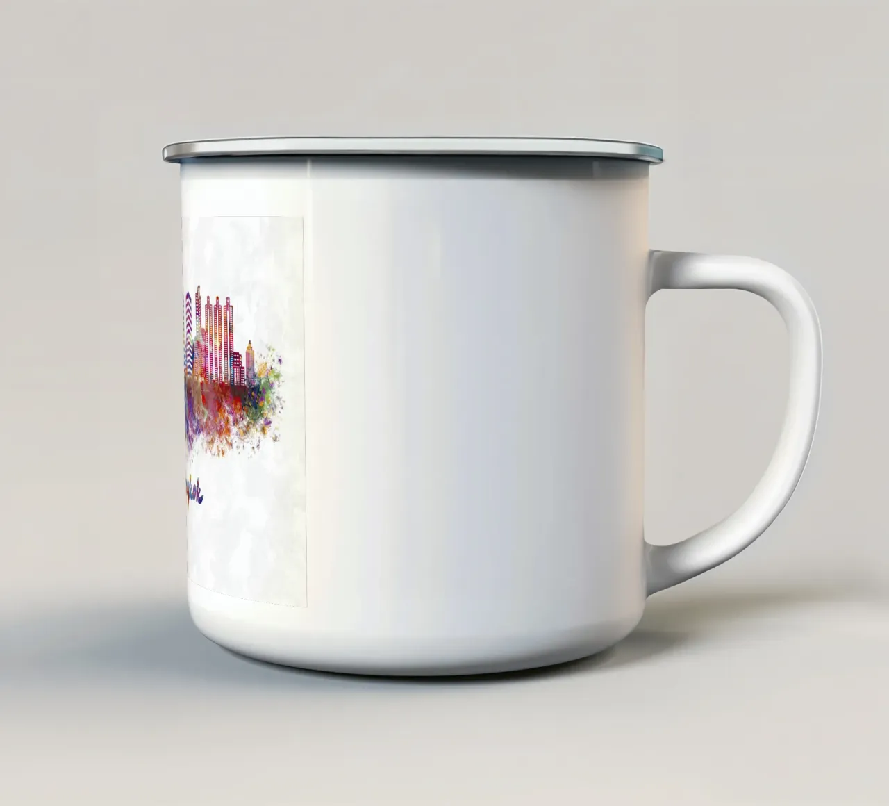 Lo skyline di Bangkok in acquerello tazza in smalto da ARTVI-SHOP