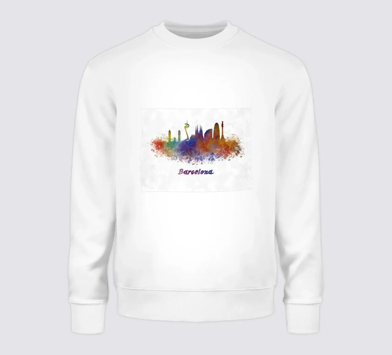 Lo skyline di Barcellona in acquerello felpa da ARTVI-SHOP