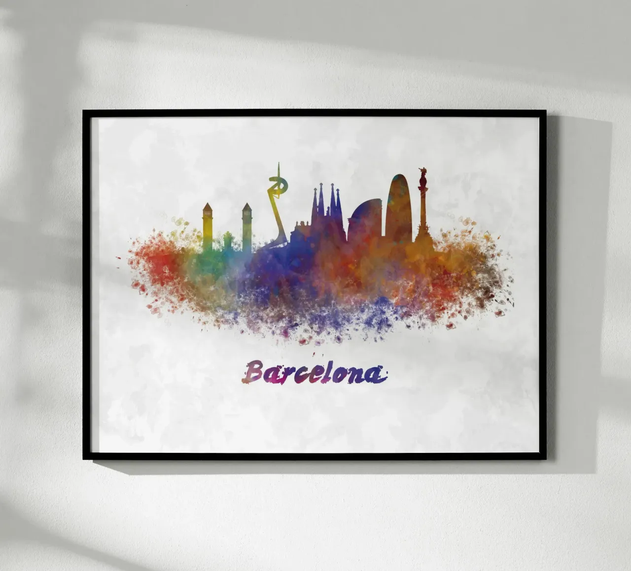 Lo skyline di Barcellona in acquerello carta hahnemühle da ARTVI-SHOP