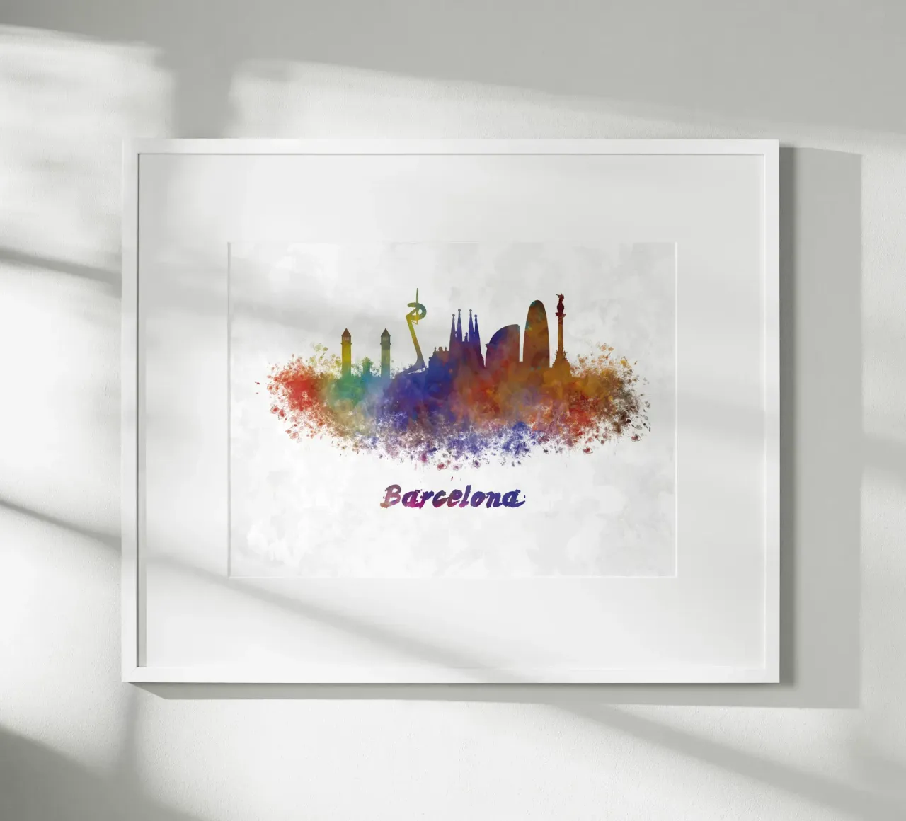 Lo skyline di Barcellona in acquerello carta hahnemühle da ARTVI-SHOP