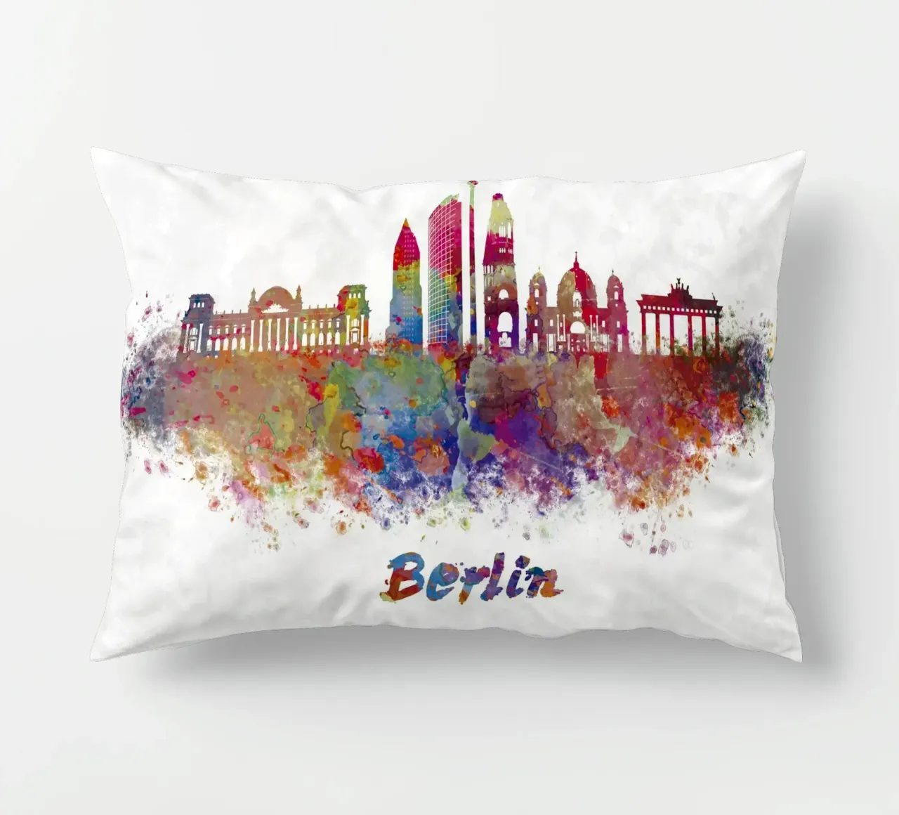 Lo skyline di Berlino in acquerello cuscino da 🎁 ARTVI-SHOP