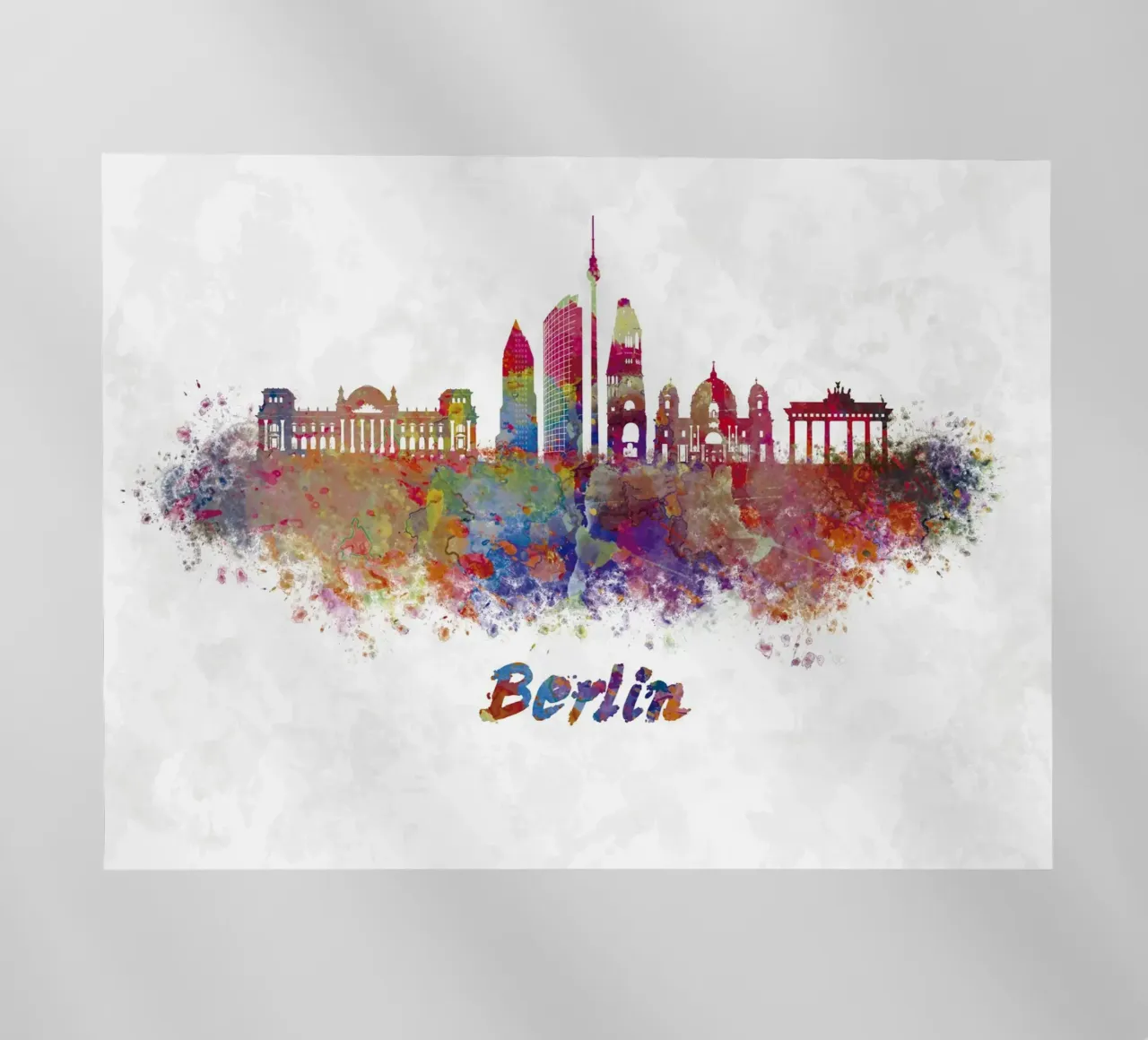 Lo skyline di Berlino in acquerello pellicola backlit da ARTVI-SHOP