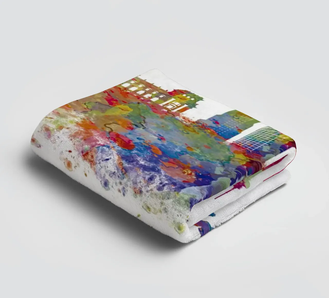 Lo skyline di Berlino in acquerello asciugamano da bagno da 🎁 ARTVI-SHOP