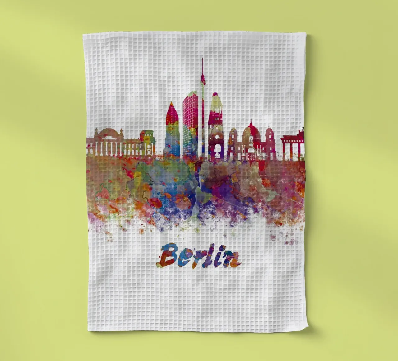 Lo skyline di Berlino in acquerello canovaccio da cucina da 🎁 ARTVI-SHOP