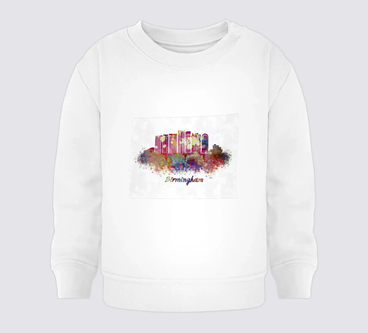 Lo skyline di Birmingham in acquerello felpa neonato da ARTVI-SHOP